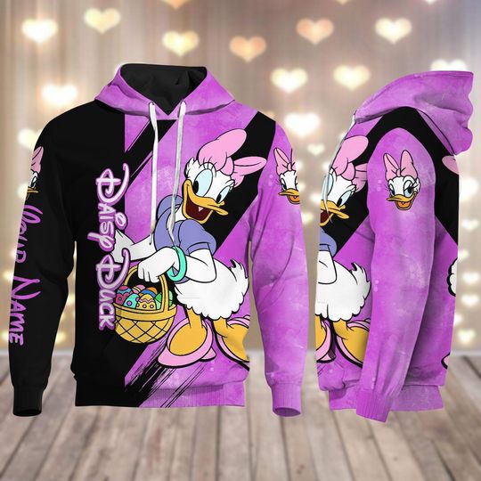 Personalized Daisy Duck Hoodie, Disney Duck Leggings, Donald Duck Hoodie, Disneyland Easter Shirt, Cute Duck Outfit For Mom