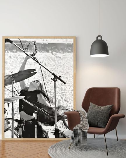 Stevie Nicks Black and White Photo Wall Art