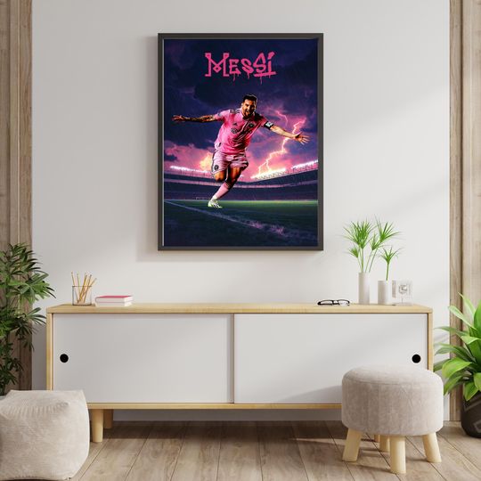 Lionel Messi Inter Miami Vertical Poster Soccer Fan Art