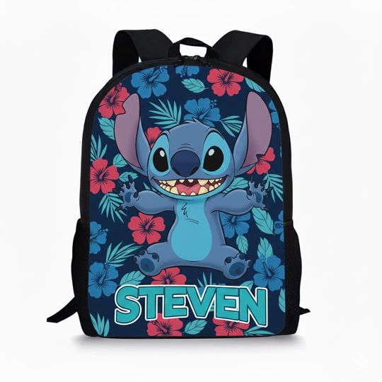 Custom Name Stitch Backpack, Personalized Stitch Schoolbag