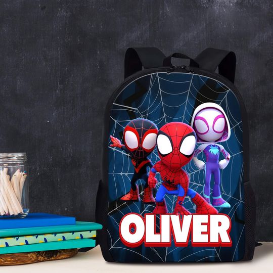 Custom Name Spidey And Friends Backpack, Kids Back To School Gift