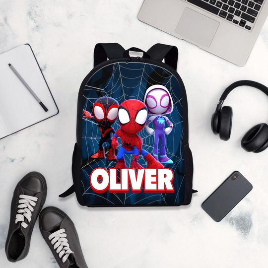 Custom Name Spidey And Friends Backpack, Kids Back To School Gift