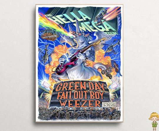 2022 Green Day Hella Mega Tour Fall Out Boy Weezer Poster