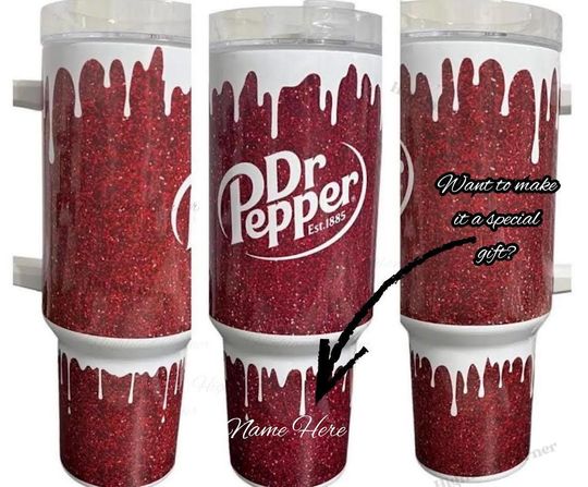 Dr Pepper 40oz Stainless Steel Tumbler with Handle