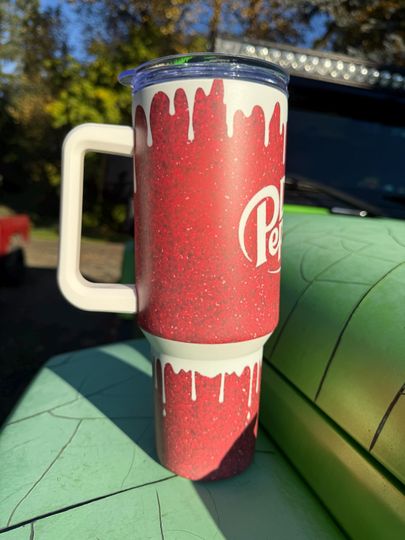 Dr Pepper 40oz Stainless Steel Tumbler with Handle