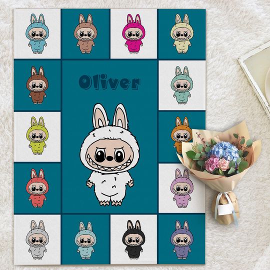 Custom Labubu Fleece Blanket | Gift For Kid | Back To School Gift