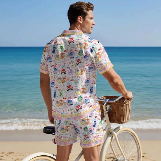 Disneyland Inside Out Hawaiian Shirt, Joy Anger Fear Hawaiian Set, Disneyland Summer Button Up T-shirt, Disneyland Vacation Shirt