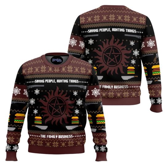 Winchester Supernatural Christmas Sweater, Funny TV Show Holiday Pullover