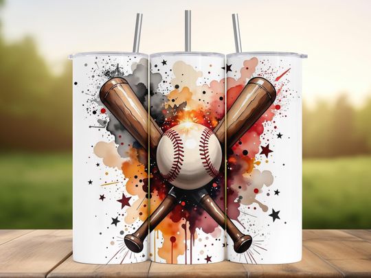Baseball Tumbler Wrap: Game Day Bats and Ball Sports