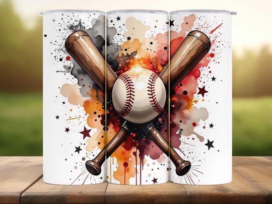 Baseball Tumbler Wrap: Game Day Bats and Ball Sports