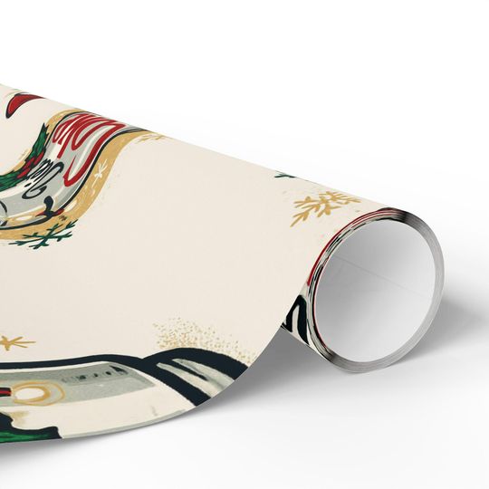 Diet Coke Can Santa Hat Wrapping Paper - Christmas Soda Pattern