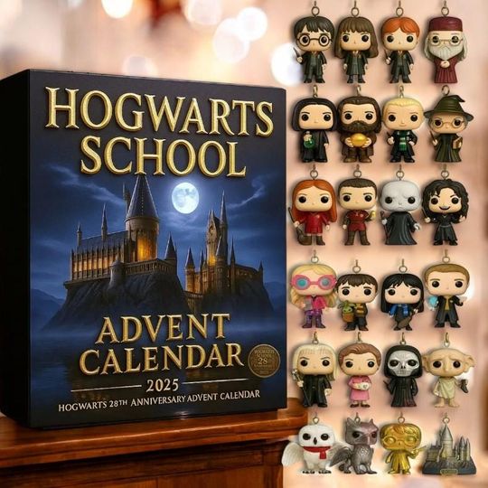 Wizard Hogwarts Magic School Inspired Advent Calendar 2025, Hogwarts School Advent Calendar, Harry Poster Advent Calendar, Harry Poster