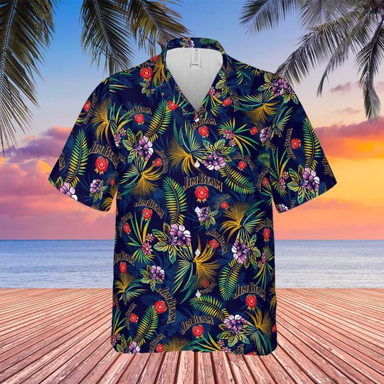Jim Beam Bourbon Whiskey Unisex Hawaiian Shirt