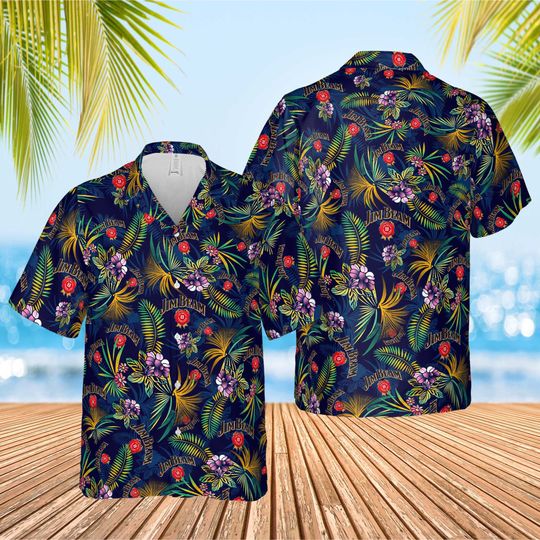 Jim Beam Bourbon Whiskey Unisex Hawaiian Shirt