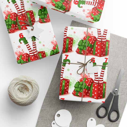 67 Wrapping Paper Elf Christmas