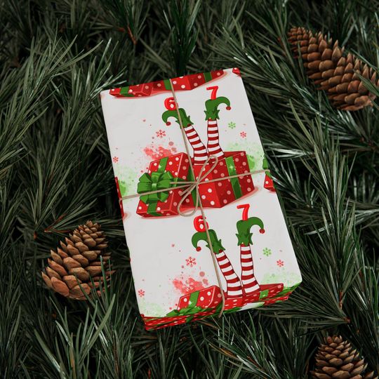67 Wrapping Paper Elf Christmas