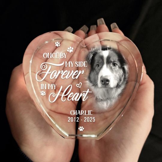 Custom 3D Crystal Photo Heart: Personalized Memorial Keepsake