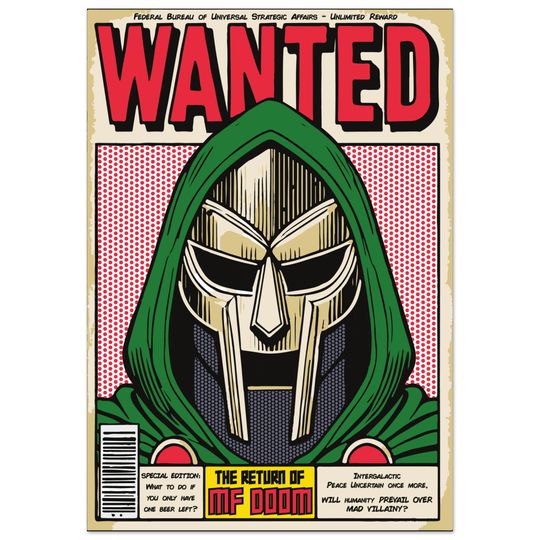MF Dooom WANTED Premium Matte Vertical Poster