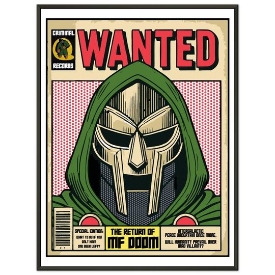 MF Dooom WANTED Premium Matte Vertical Poster