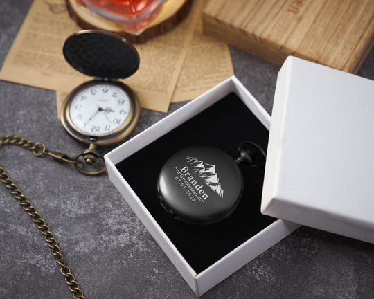 Personalized Pocket Watch With Name,Custom Engraved Pocket Watch Gift For Groomsmen,Perfect Wedding Party Keepsake,Father's Day Gift