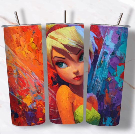 Tinker-bell Tumbler with Lid and Straw