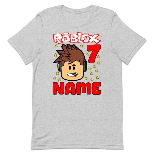 Personalised Roblox Birthday Shirt Custom Gaming Tee with Name and Age Fun Party Outfit for Kids Boys Girls Gamer Gift Video Game Theme
