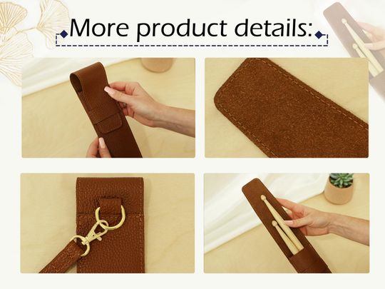 Engraved Leather Drumstick Case, Personalized Drumstick Holder, Storage Bag for Drumsticks