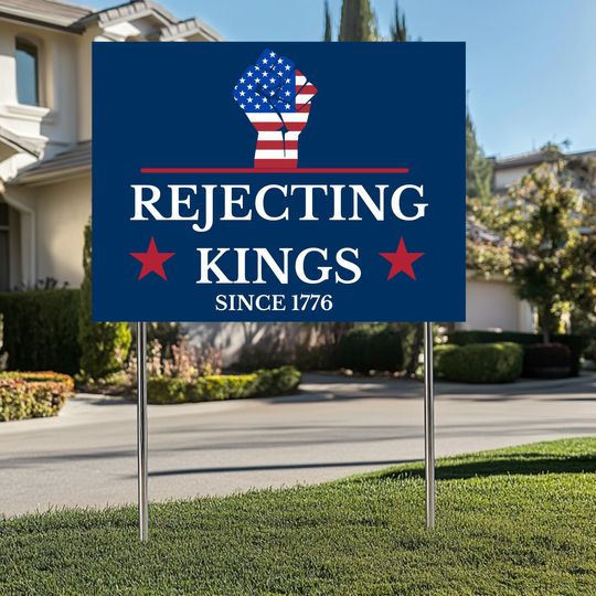 1776 Anti-Authoritarian Yard Sign, Pro-Democracy July 4th Decor