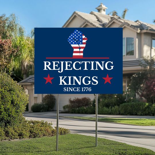1776 Anti-Authoritarian Yard Sign, Pro-Democracy July 4th Decor