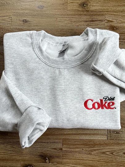 Diet Coke Embroidered Sweatshirt, I Need Diet Coke Sweater, Coke Lover Crewneck