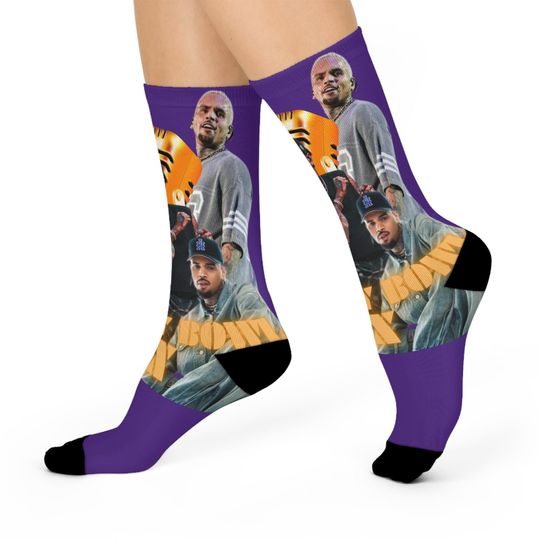 Chris Brown Breezy Bowl Fan Socks 20th Anniversary Edition