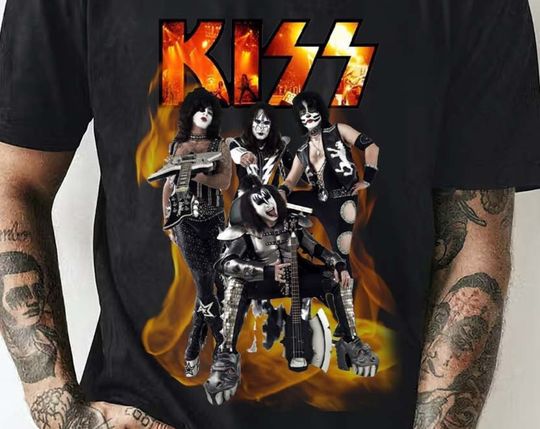 Vintage KISS  the Band - Rock and Roll Over Splash Logo Unisex T-Shirt Sweatshirt Hoodie, Kiss Band Shirt