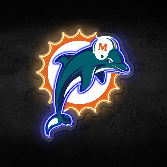 Miami Dolphins Neon Sign | Football Lovers Gift | Gift For Him