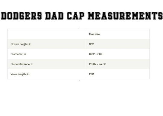 Embroidered Dodgers Dad Hat, Classic Baseball Cap