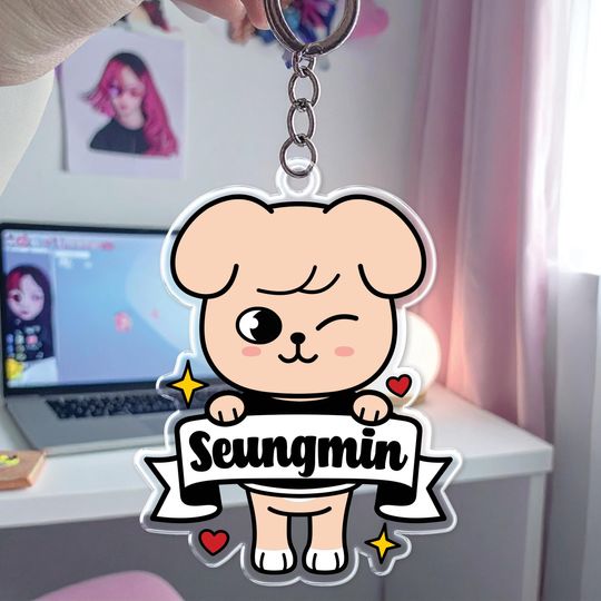 Cute Character Acrylic Keychain, Seungmin, Han, Hyunjin, Felix, Bang Chan, Jeongin, Lee Know, Acrylic Anime Keychain, Custom Animal Keychain