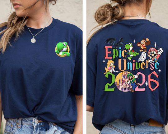 Custom Epic Universe 2026 Shirt, Family Universe Orlando  Park Trip Tee, Super Mario Bundle Characters, Epic Universe 2026 Family Trip Tee