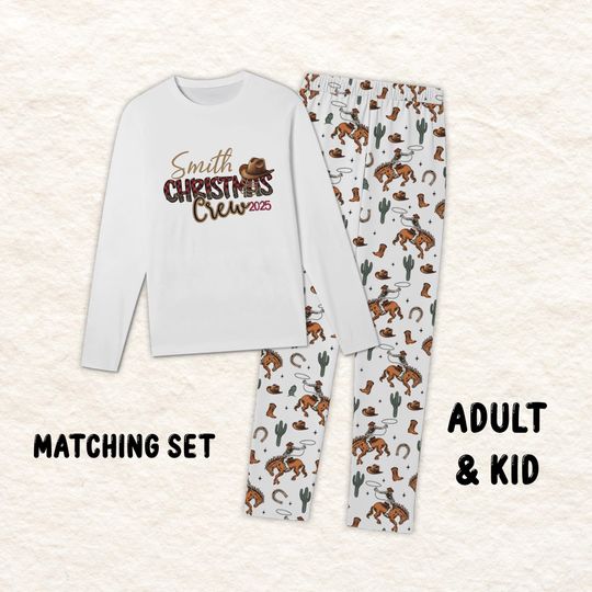 Custom Western Christmas Outfits: Cowboy Cowgirl Family Matching Shirt And Pants, Plus Size, Personalized Rodeo Clothes, Country PJs