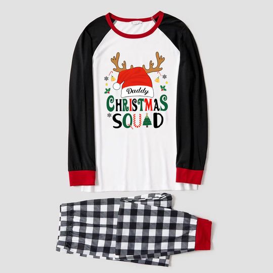 Personalized Christmas Squad Pajamas: Buffalo Plaid Matching Family Set