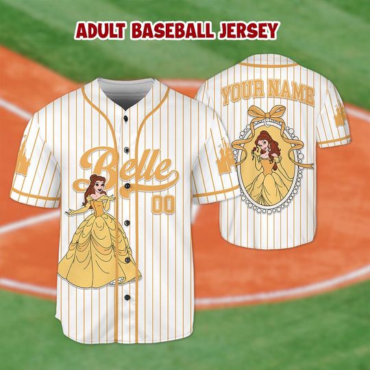 Disney Belle Baseball Jersey, Belle Princess Jersey For Team, Disney Movie Shirt For Kids, Beauty and the Beast Summer Baseball Shirt