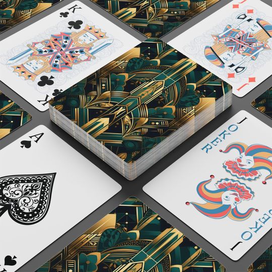 Art Deco Poker Cards - Vintage 52-Card Playing Deck
