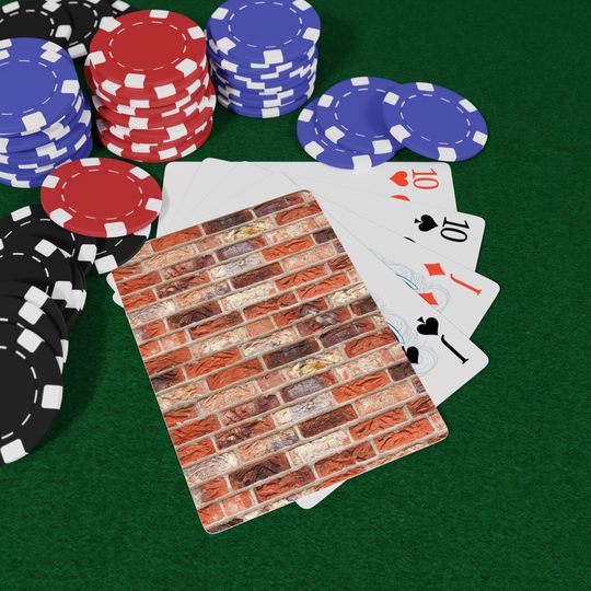 Brick Wall Poker Cards: Custom Casino Decor, Gamers Gift
