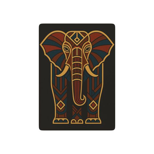 Art Deco Elephant Playing Cards for Poker Game Night
