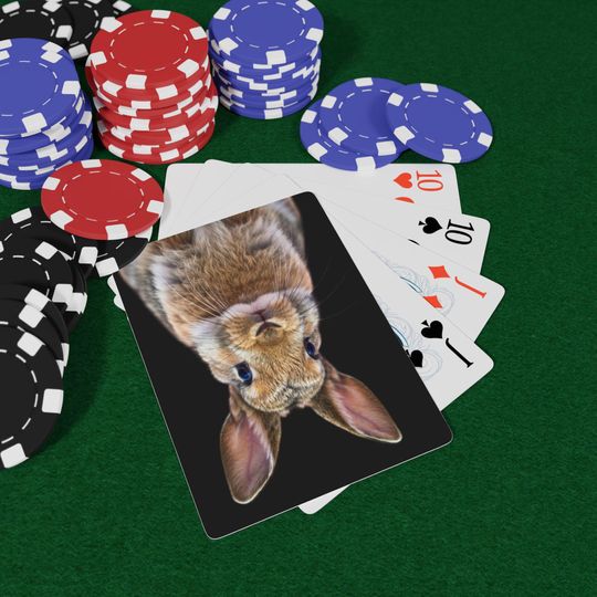 Cute Rabbit Playing Cards, Bunny Deck, Unique Gift for Poker Players
