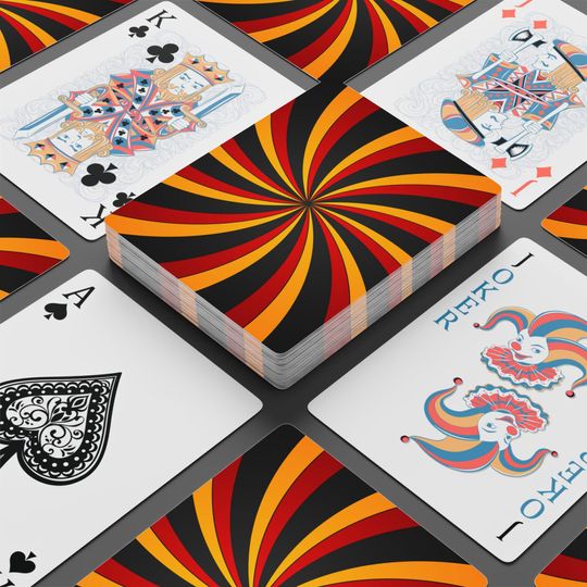 Vintage Poker Playing Cards: Vibrant Colors, Standard 52 Card Deck