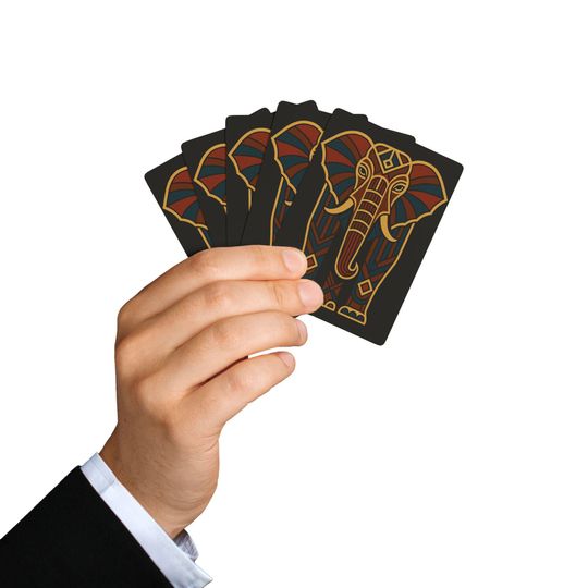 Art Deco Elephant Playing Cards for Poker Game Night