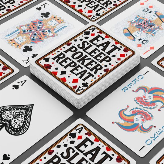 Poker Playing Cards Set: Fun Quotes & Classic Designs, Acrylic Case