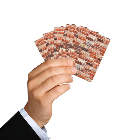 Brick Wall Poker Cards: Custom Casino Decor, Gamers Gift