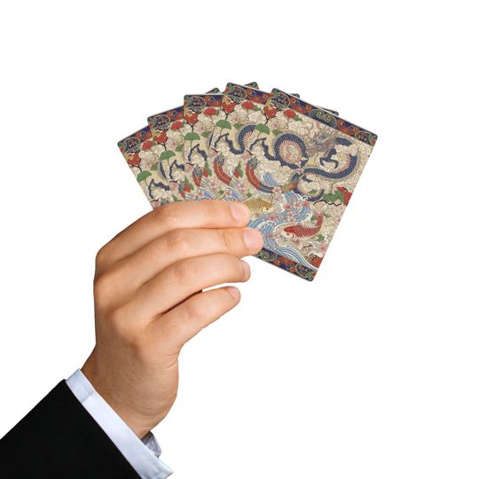 Japanese Dragon Playing Cards, Vintage Style Card Deck