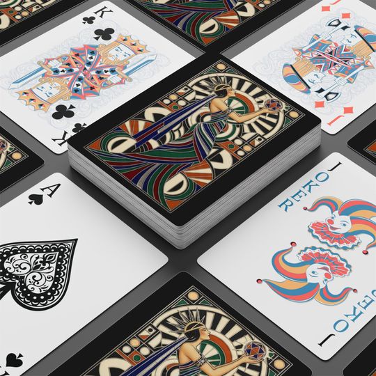 Art Deco Playing Cards, Poker Deck, Casino Night