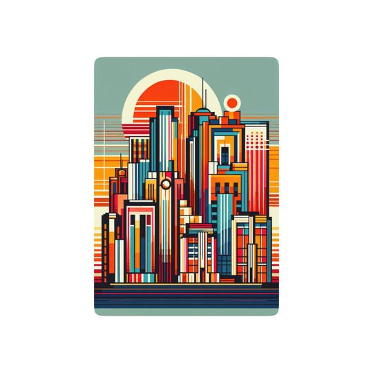 Art Deco Cityscape Playing Cards - Poker Deck for Game Night